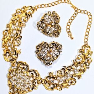 Vintage Antoinette Heart Set by Jose Barrera for Avon